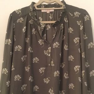 Olive green long sleeved blouse